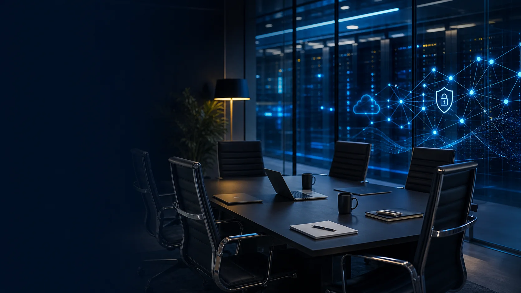 Salle de réunion premium connectée à un data center
